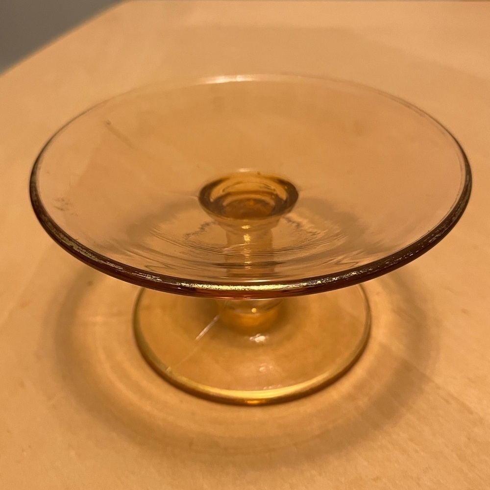 Vintage Pink Depression Glass Candle Holder Base Dessert Stand - Picture 10 of 16